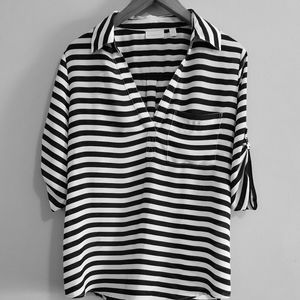 Black and White Blouse